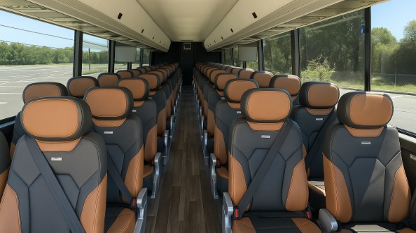 Interior of Charter Bus Company Missoula's 55 Passenger Charter Bus in Missoula