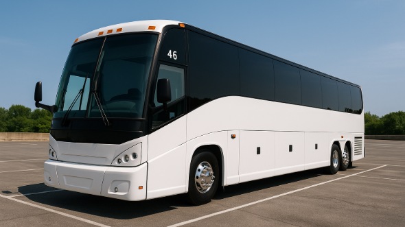 Exterior of Charter Bus Company Missoula's 55 Passenger Charter Bus in Missoula